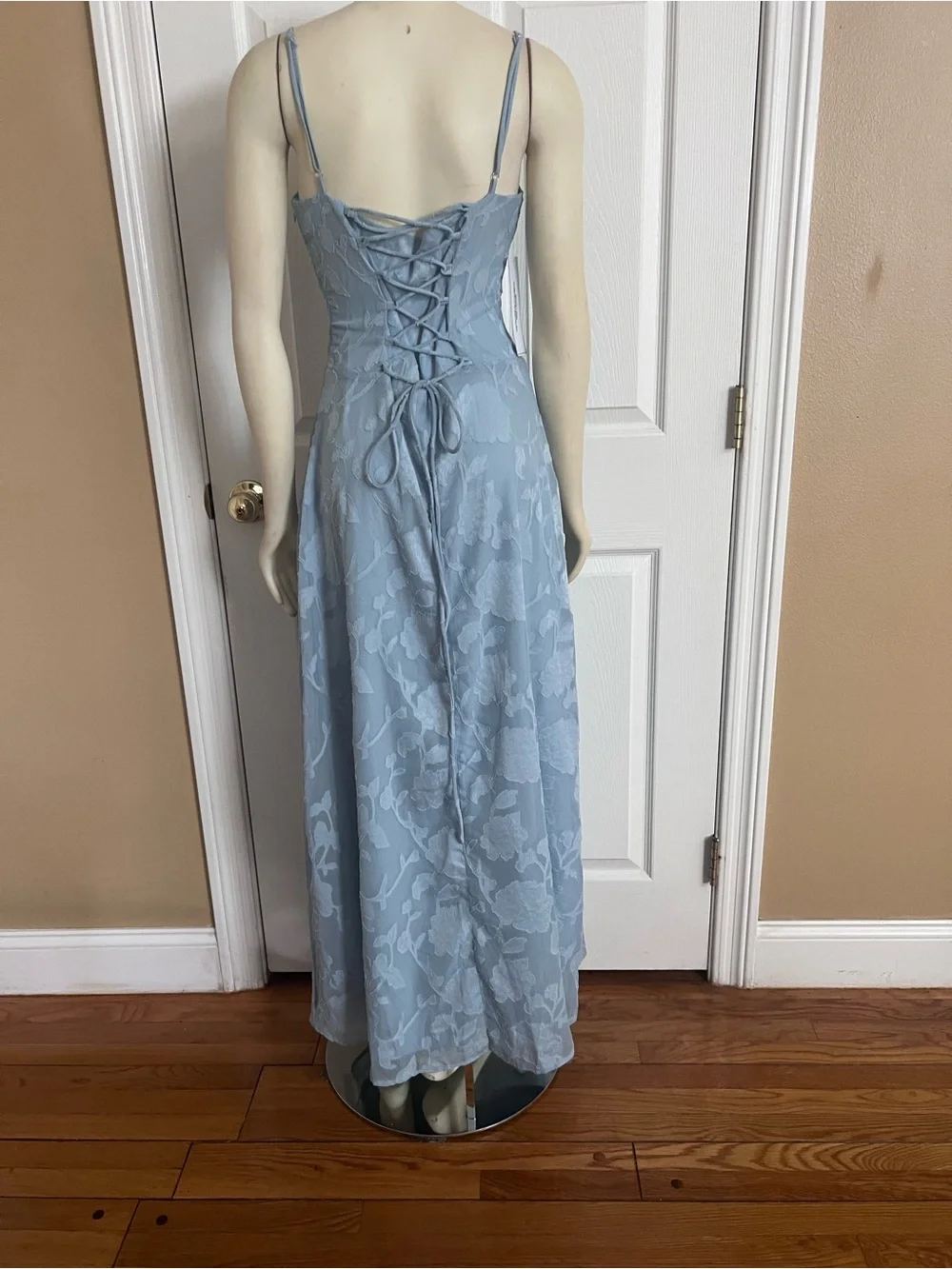 Princess Polly Members Only Maxi Dress Blue Burnout - Picture 10 of 15